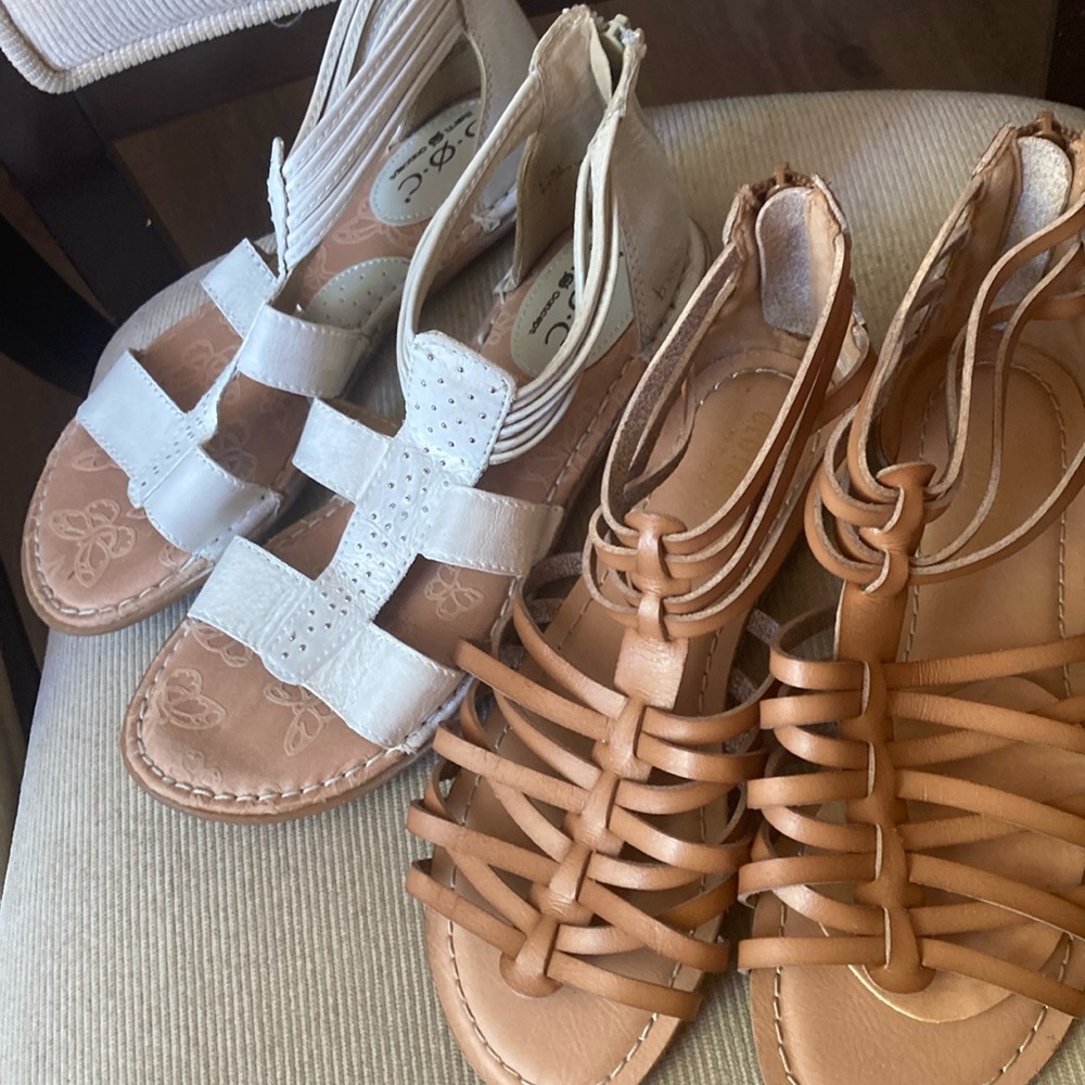 Women’s size 6, bundle of two sandals worn only once in excellent condition